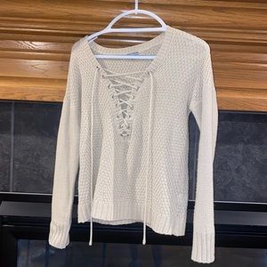Lace Front Sweater